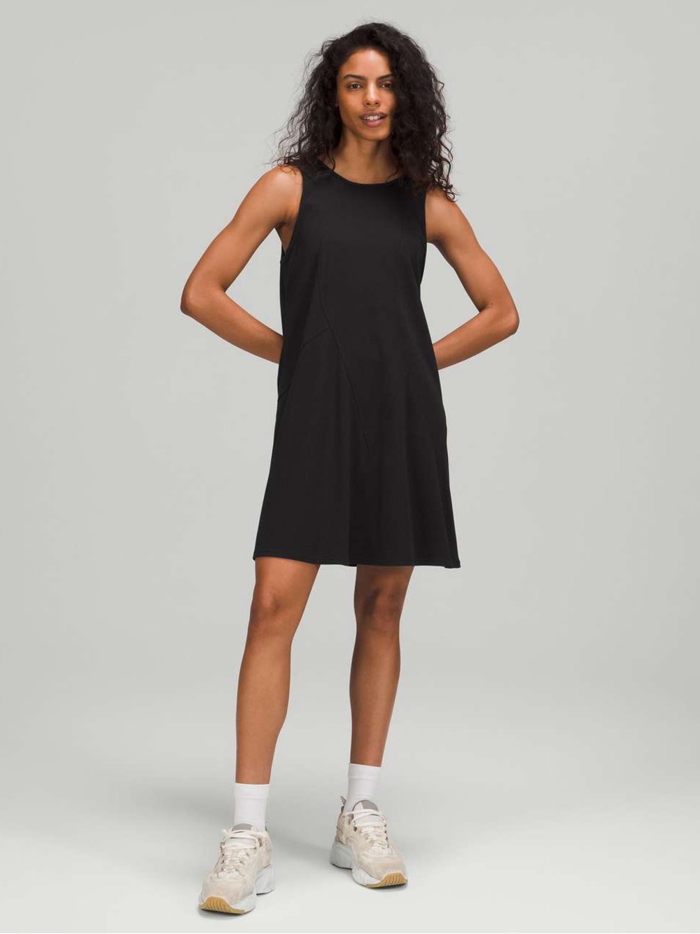 Lululemon Black Ribbed Modal-Cotton Dress